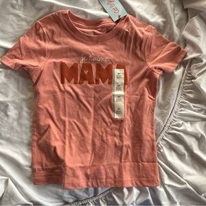 Cat & Jack Pink 'Je T'aime Maman' Tee Brand New